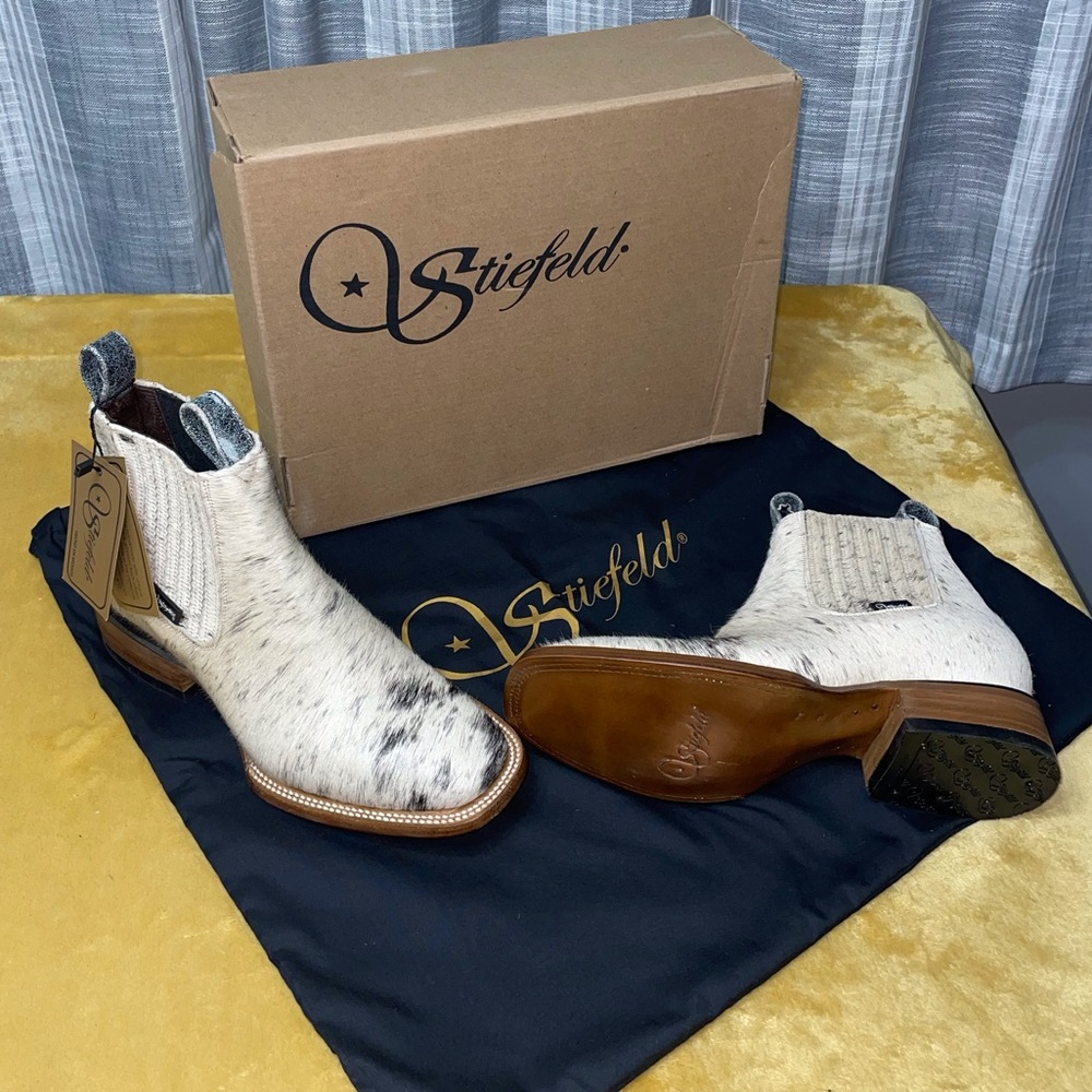 Brand New Stiefeld Cow Hair on-hide Ankle Booties